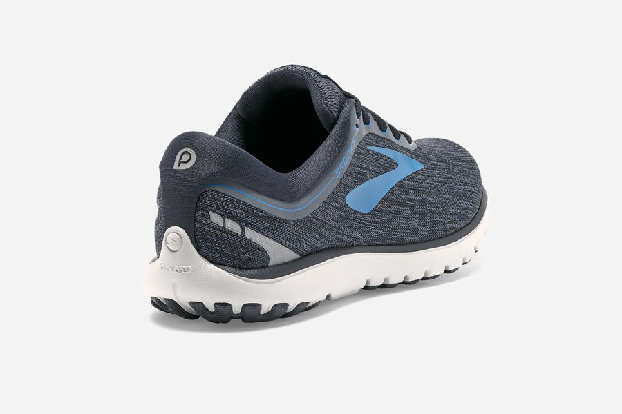 Brooks Running Shoes Mens Black/Blue - Pureflow 7 Road - 6058-NKQJS